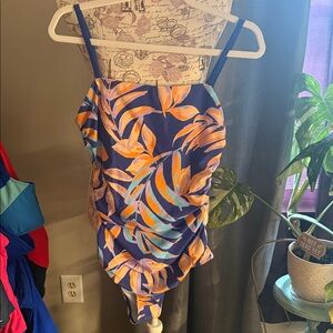 Cupshe Blue and Orange One Piece Swimsuit